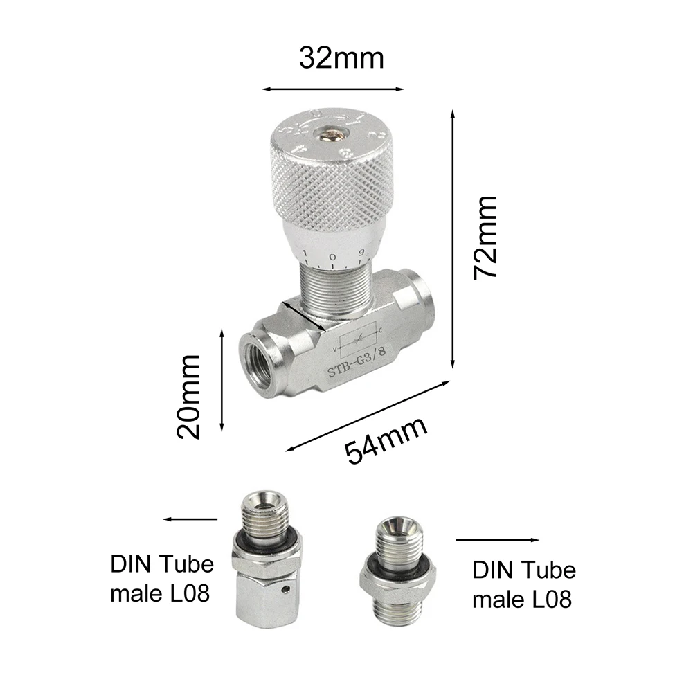 3/8 L08 STB-G3/8 Flow Control Valve for 1-2 Ton For Excavators Designed for Reliable Hydraulic Flow Management