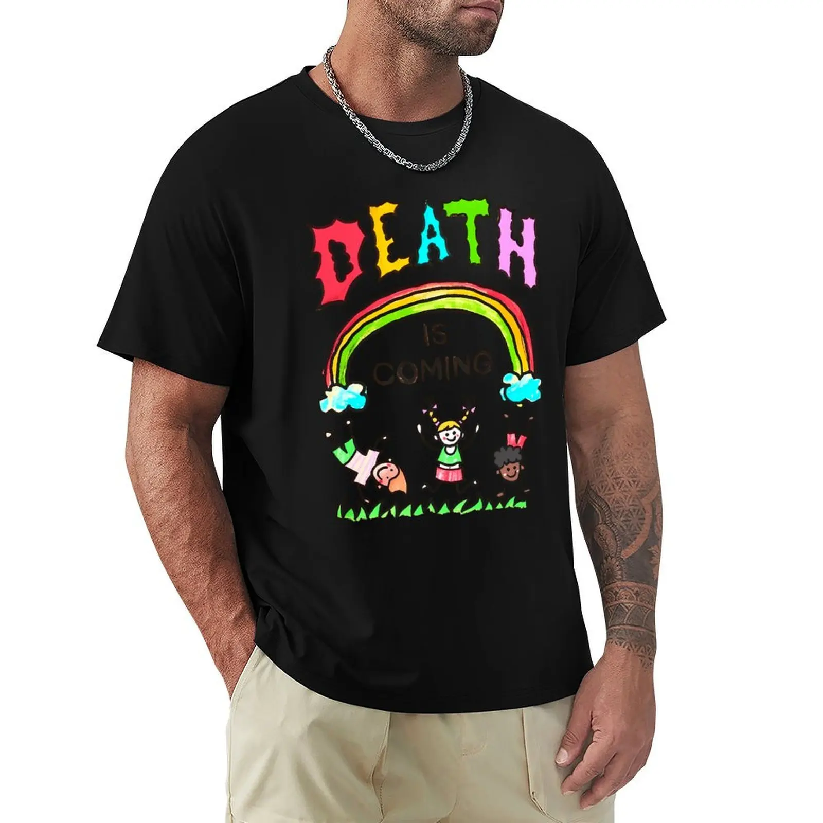 

Death Is Comming T-Shirt essential t shirt rapper graphic tees clothes for men