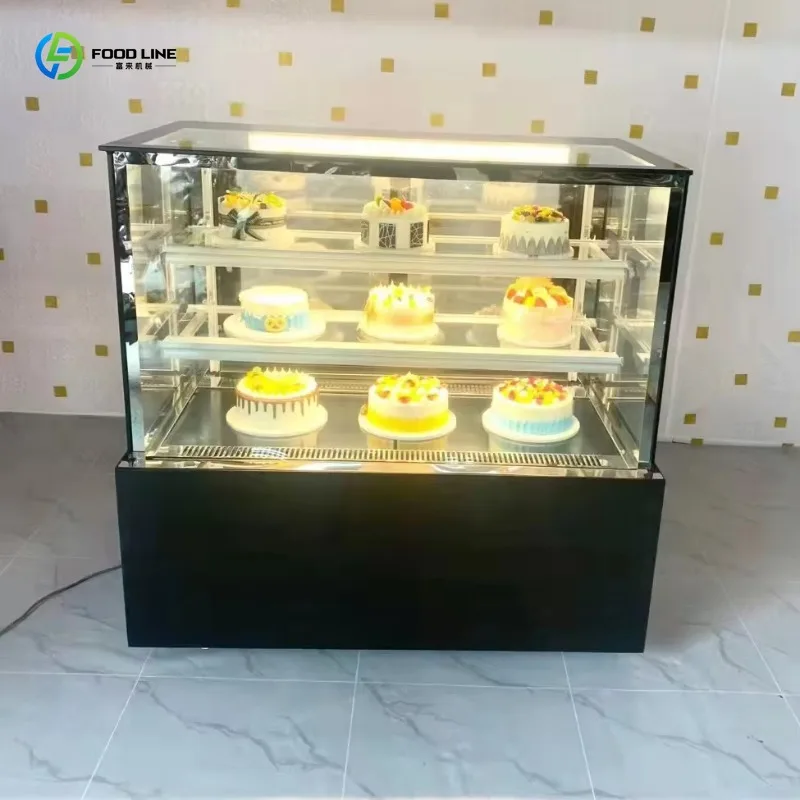 

Customized Supermarket Refrigerator Cake Display Cabinet Counter Refrigerated Display Cabinet For Store