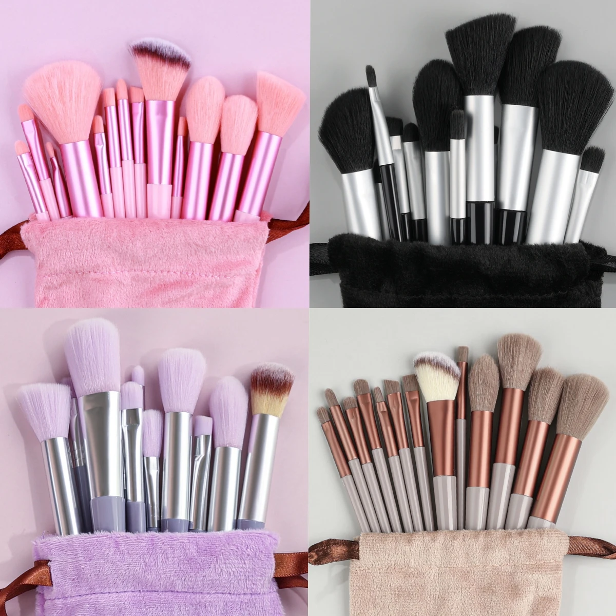 Ensemble de pinceaux de maquillage doux, fard à joues, fond de teint, mélange, correcteur, contour, ombre à barrage, outil de beauté, 13 pièces