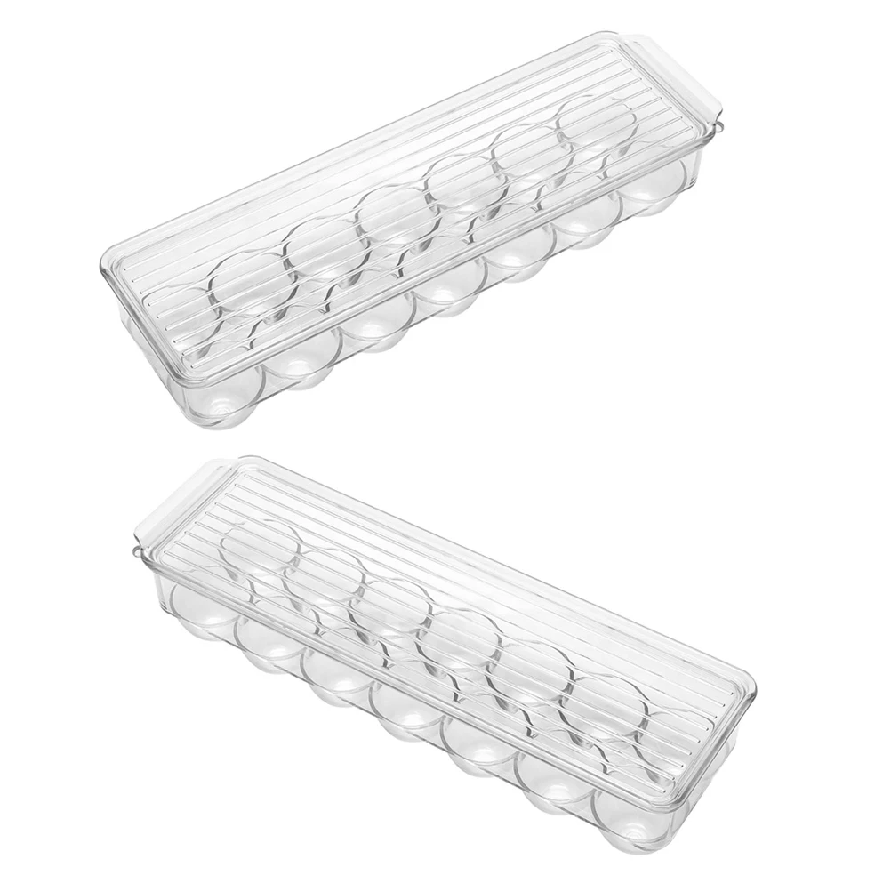 

2pcs Refrigerator Storage Box Transparent Stackable ganizer for Fridge PET Material Easy Access Handle Visible