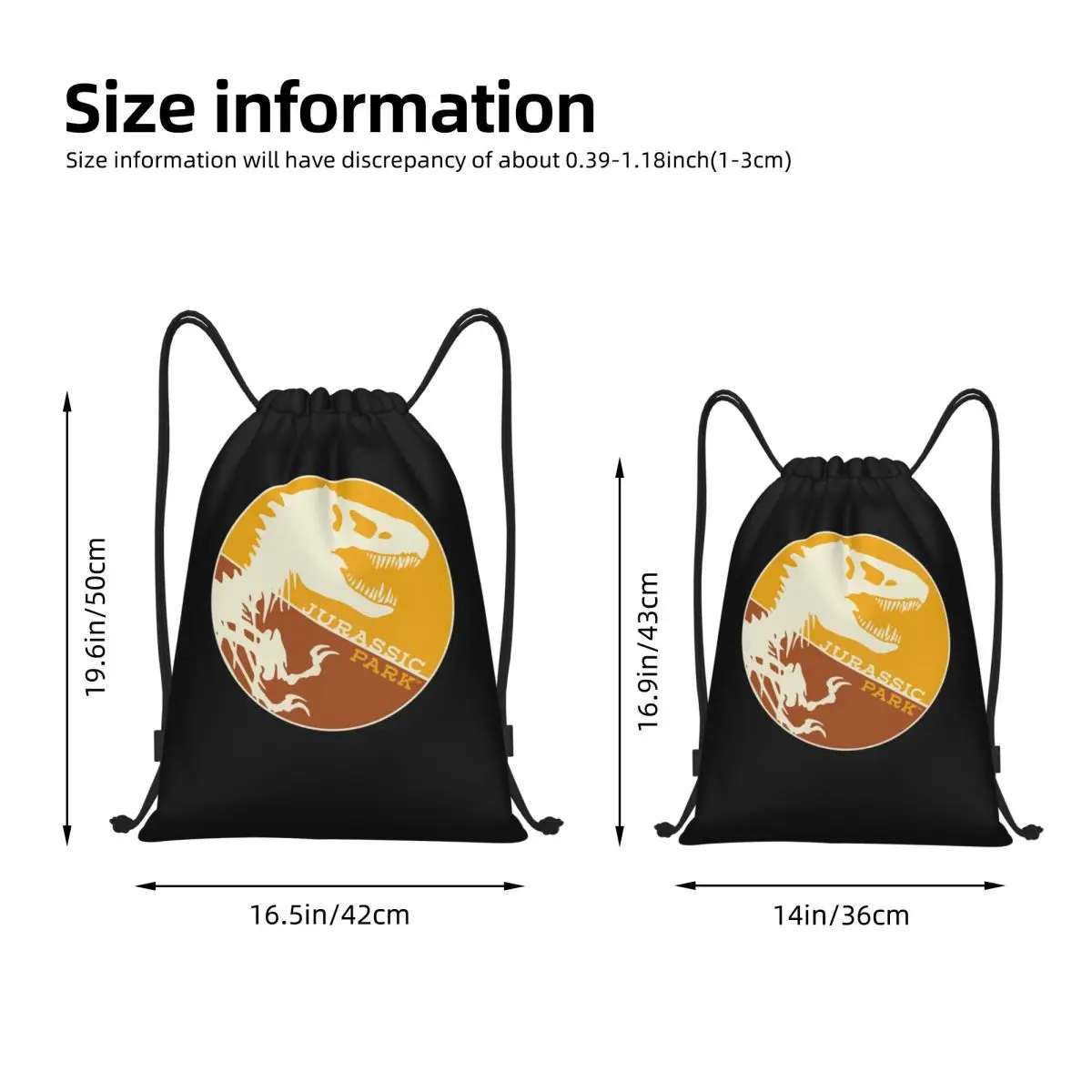 Jurassic Park Emblemasabtm54dce Drawstring Backpack Sports Gym Sackpack String Bags for Running