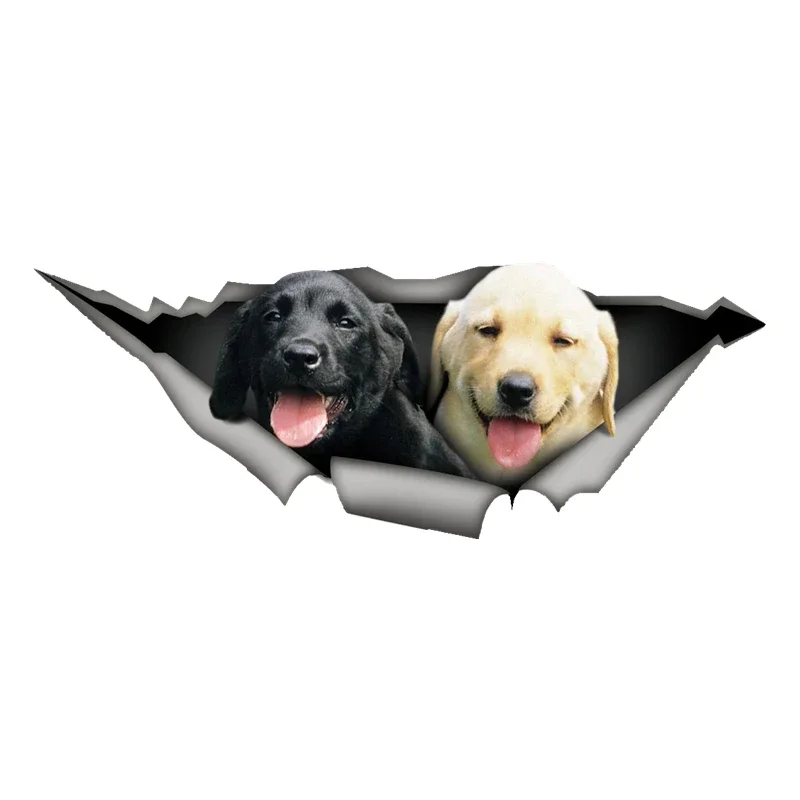 13 CM Exterior Accessories Decal Labrador Dog 3D Funny Car Sticker Waterproof Decals Auto Decors on Bumper Rear Window Laptop