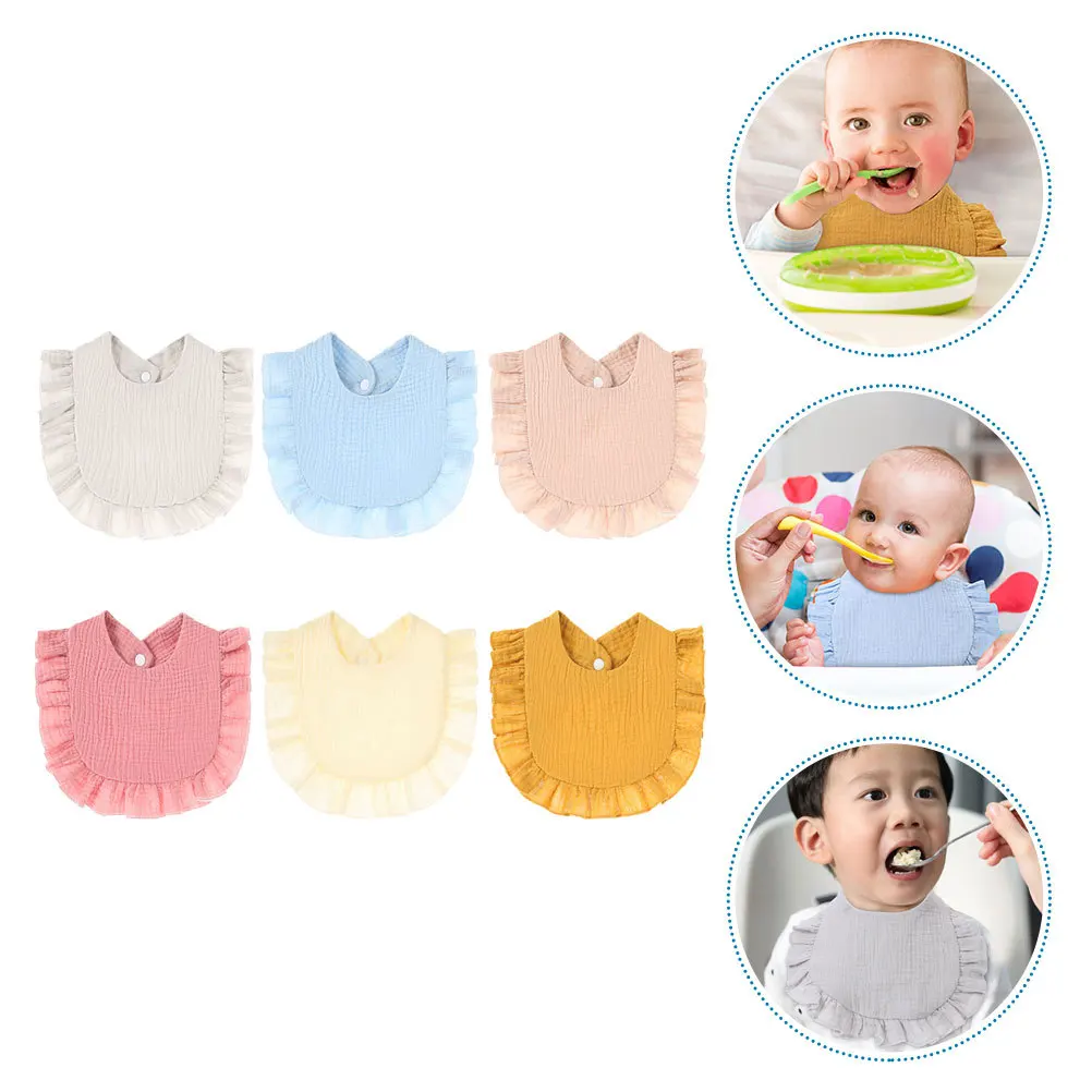 

6 Pcs Drool Bibs Baby Food Bandana Soft for Drooling Unisex Washable Newborn Feeding