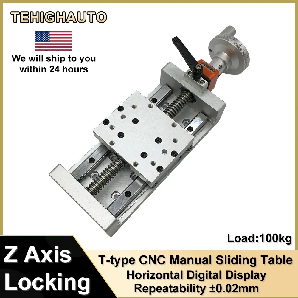 

Cnc Z-Axis Manual Slide Table T-type Self-lock Stainless Steel Linear Rail Stage 100Kg Linear Motion Stage Xyz Single Axis Robot