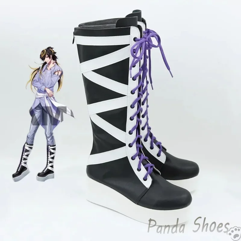 Divisão rap batalha 14th lua cosplay sapatos cos botas longas jogo alternativa rap batalha aimono jushi cosplay traje prop sapatos