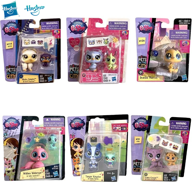 Фигурки домашних животных Hasbro, маленькие фигурки животных в городе, игрушки для собак и кошек, коллекционные аксессуары, подарки