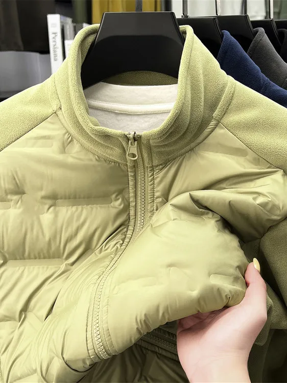 

Lightweight Padded Jaet Stand Collar Fce Lined Casual Men's Autumn Winter New Sle Polyester Fiber Durable Windproof