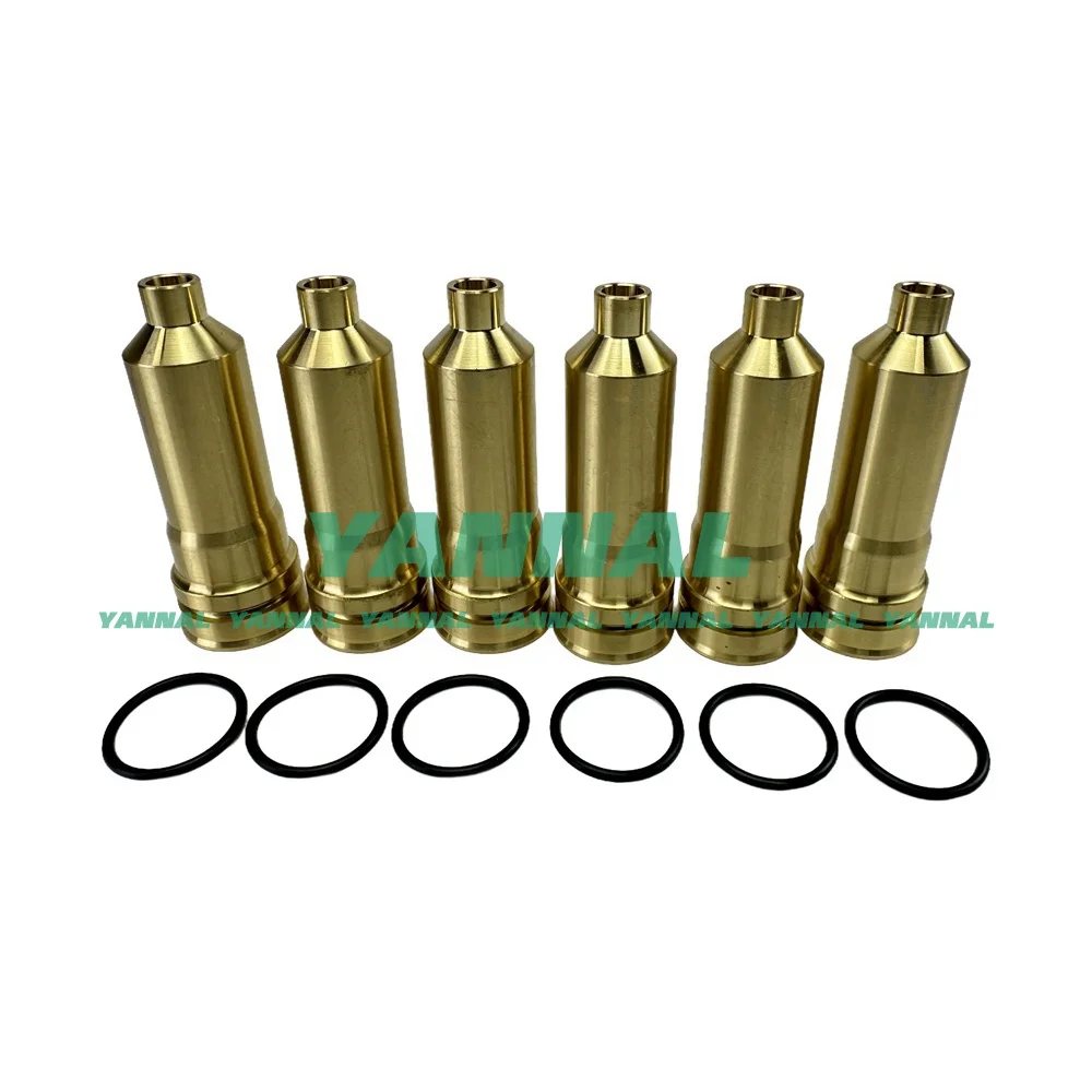 6 PCS 6HK1 Fuel Injector Nozzle sleeve 8-97606661-0 For Isuzu Excavator Parts