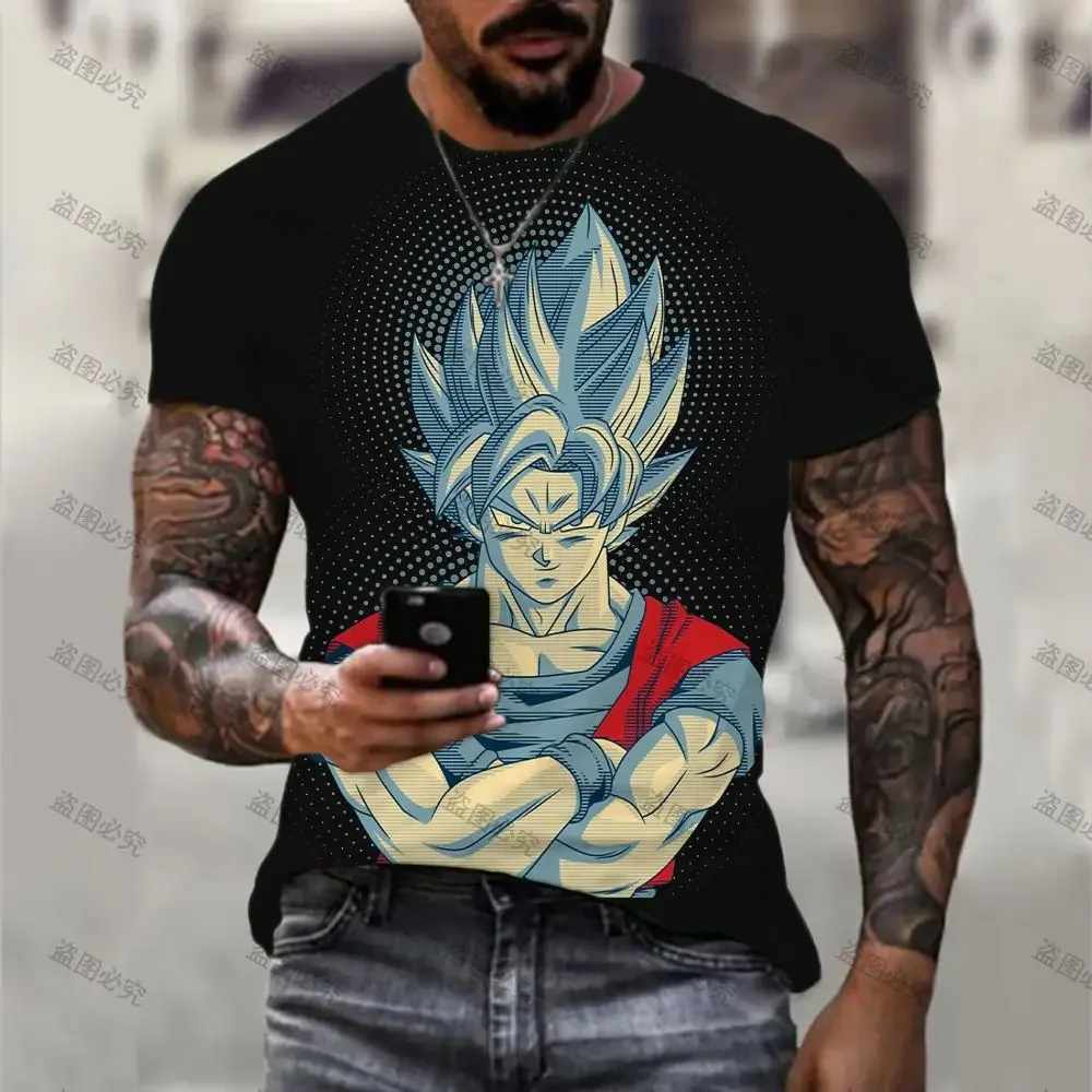 High Quality Goku Dragon Ball Z Children's T-shirt Men 2023 T-shirts 110-6XL New Short Sleeve Essentials Clothing Harajuku Style