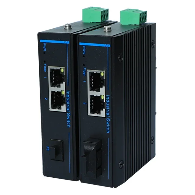 

Hot Selling Industrial SFP to RJ45 Ethernet Media Converter 10/100/1000Mbps 2 Network Port 1 SFP DIN Rail POE Fiber Transceiver