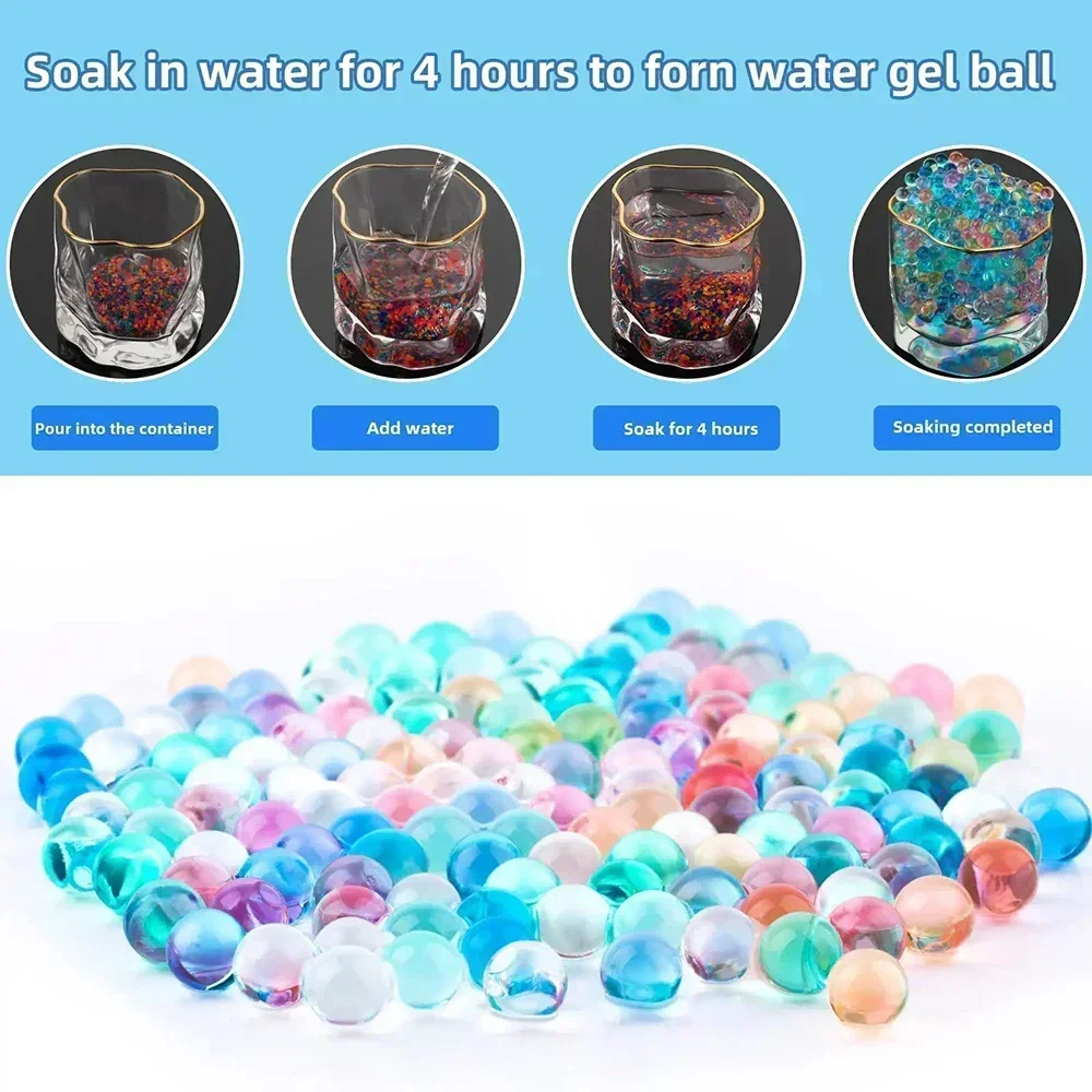 QWater Balls Бусины с бутылкой 7-8 мм Гелевые водяные бусины работает для гелевого шарикового пистолета и брызг шариковый бластер нетоксичный без пятен 1 шт.