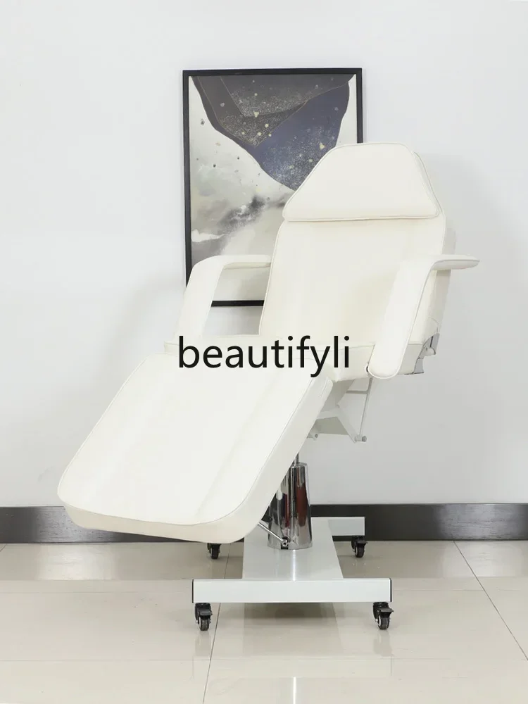 سرير تجميل رفع هيدروليكي ss D، سرير تجميل طبي خاص لصالونات التجميل، سرير وشم قابل للطي متعدد الوظائف