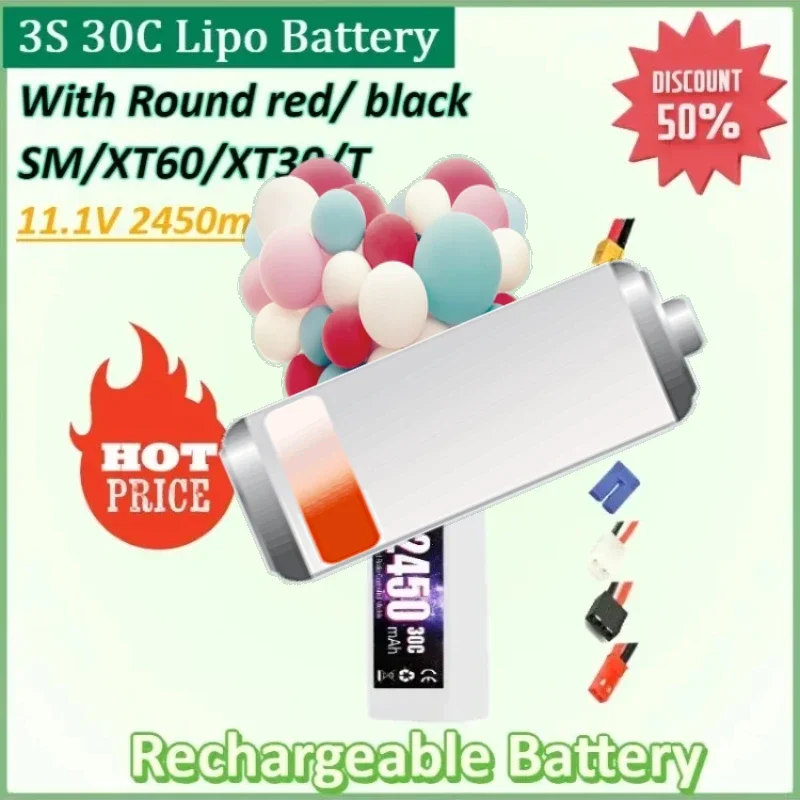 

11.1V 2450mAh 3S 30C Lipo Battery for Water Gun Battery for Mini Airsoft BB Air Pistol Electric Toys Guns Part Batteries