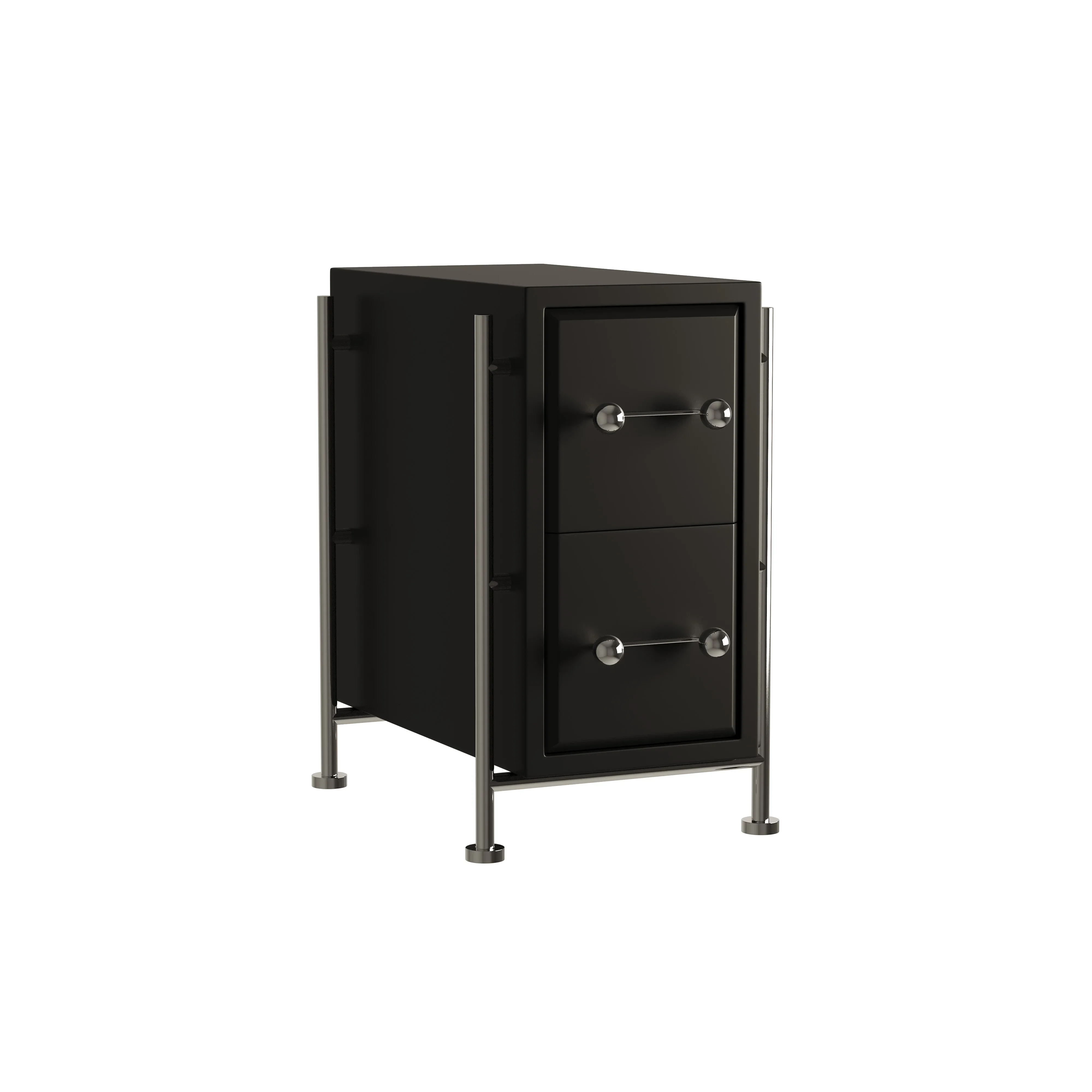 

Double layer black bedside table designer home bedroom bedside table