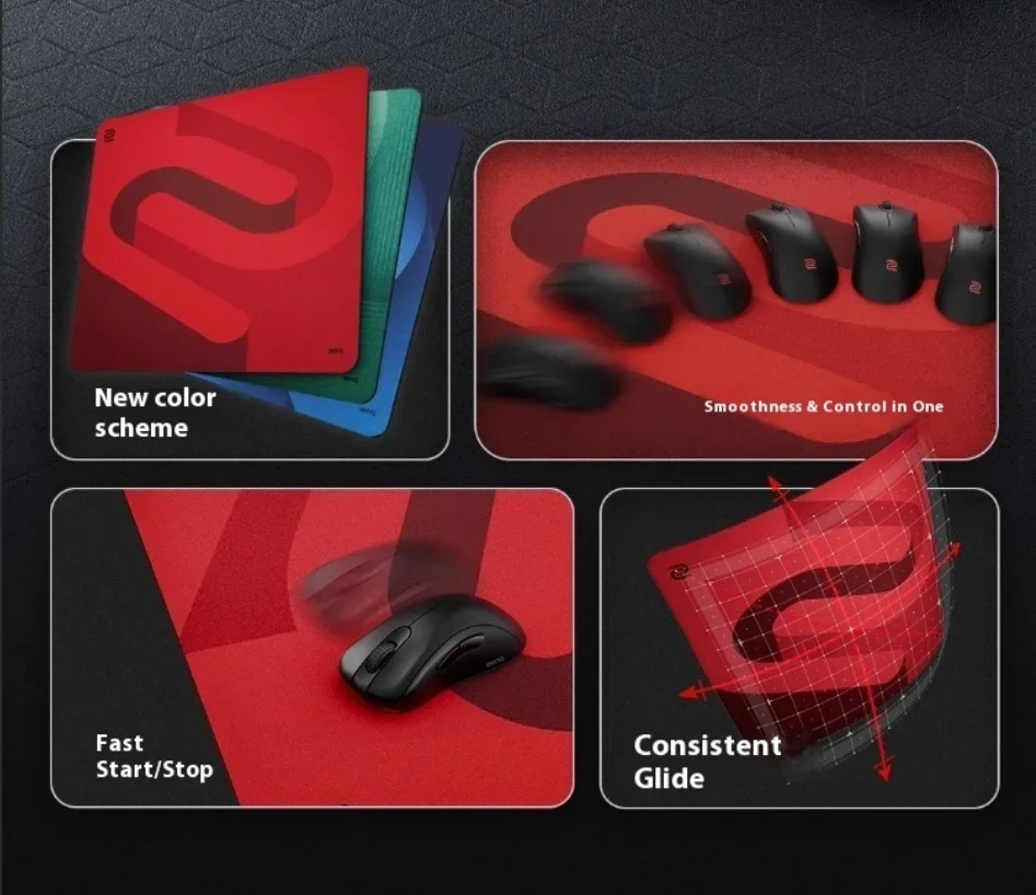 Zowie Gear G-SR-SE ROUGE لوحة ماوس ألعاب Esports الكبيرة 450x400x5mm سطح تحكم احترافي تتبع سلس قاعدة مضادة للانزلاق
