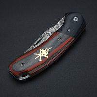 XUANTENG Damascus Laser Pattern Small Knife Hollow Handle Outdoor Knife Camping Hunting Knife Survival Knife