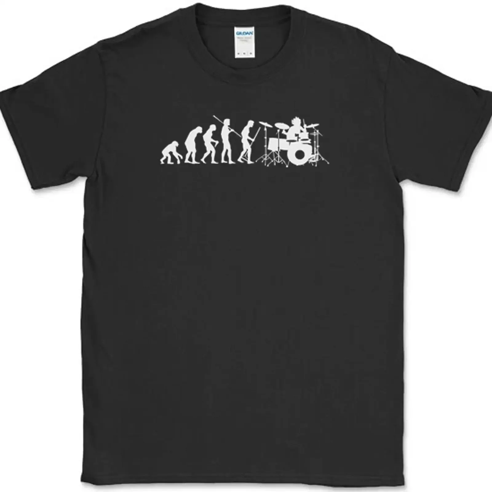 T-shirt « Evolution of a Drummer » drôle pour homme, groupe musical, vintage, délavé, extensible, légèrement graphique