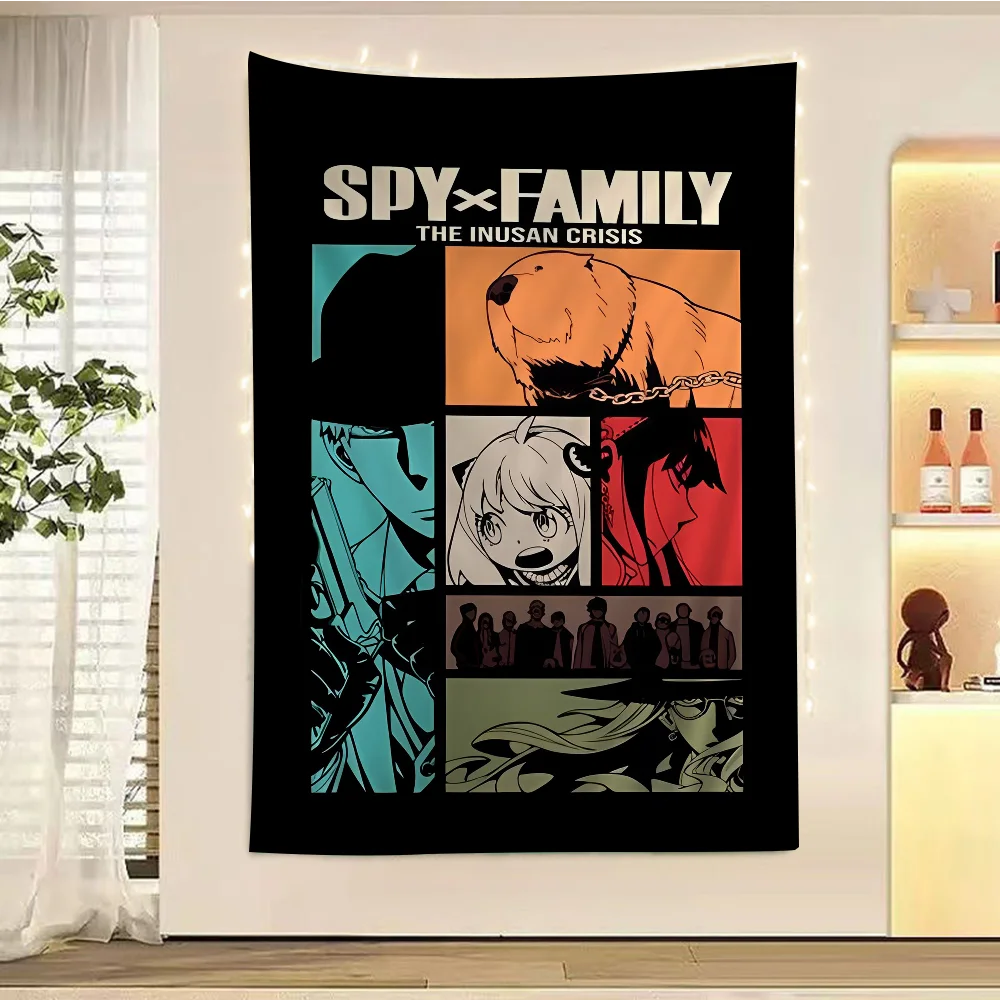 Japanese Anime Spy X Family Colorful Tapestry Wall Hanging Hanging Tarot Hippie Wall Rugs Dorm Home Decor