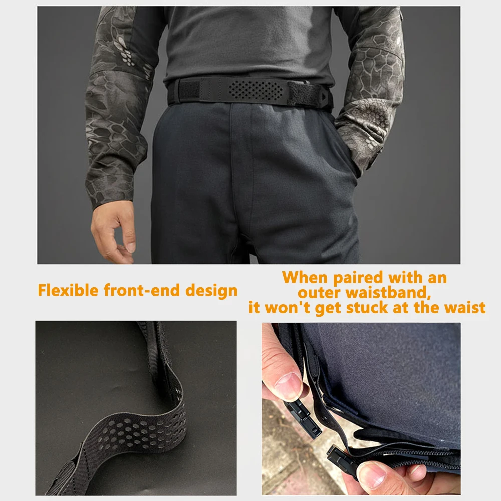 ALPTACTICS 3,8 cm taktischer Innengürtel für Herren, Premium-Nylon, 95 cm bis 135 cm, Klettverschlussgürtel, Militär-Armeegurte, kein Schnallenbund – Detail 3