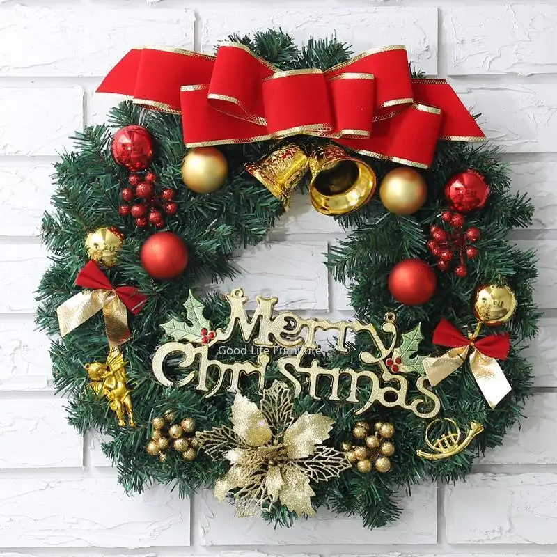 

Christmas Wreath Decorations Door Pendant Bells Household Decoration Wall Hanging Wreath Wall Hanging Scene Layout