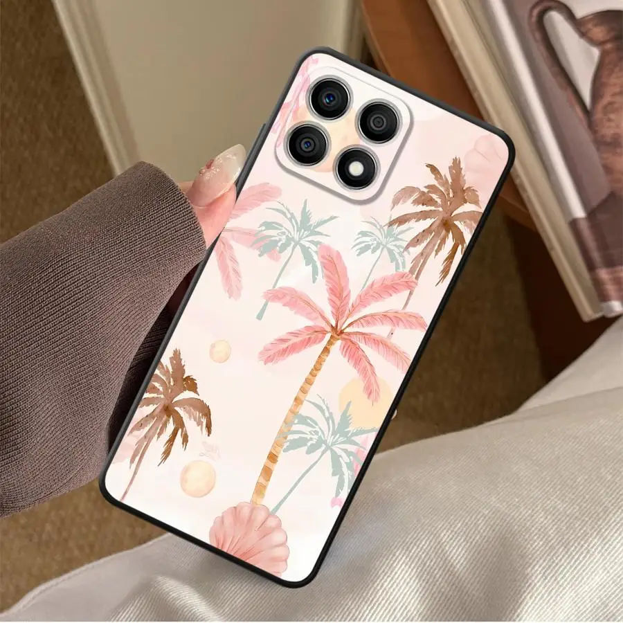 Coque pour Honor X6 X8 Magic5Lite 70 8X X7 200 400 Lite X5b 90 Funda, housse de téléphone X9a, motif cocotier d'été
