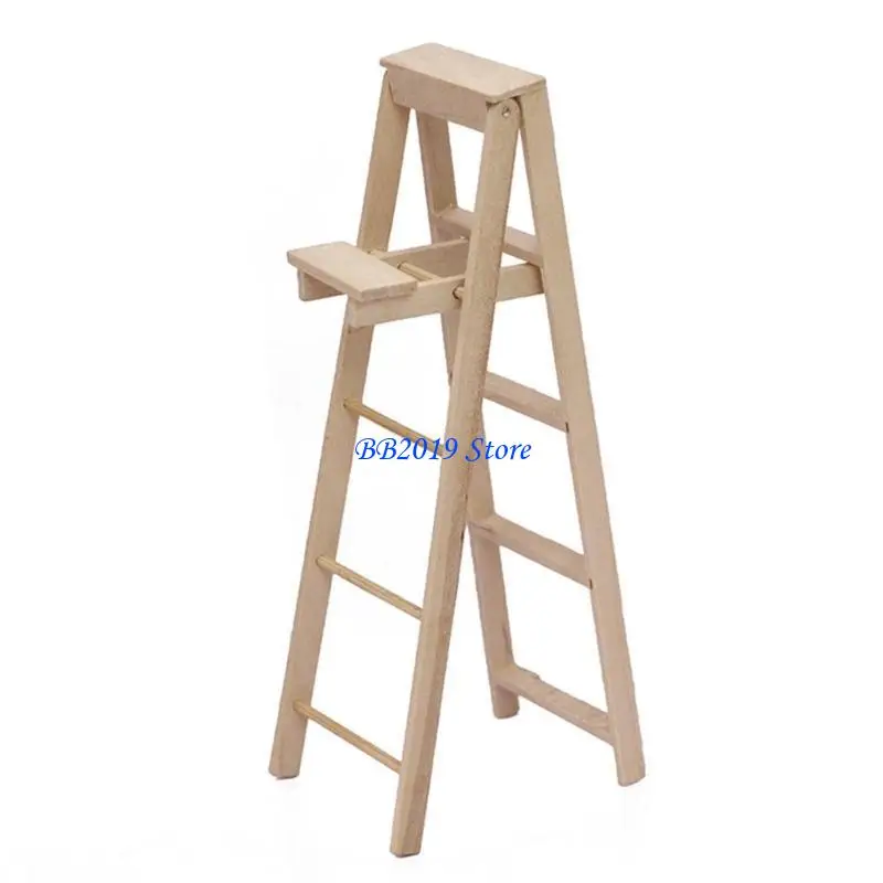 Q0KB Unfinished Ladder for 1/12 Dollhouses Construction Site and Elf Display