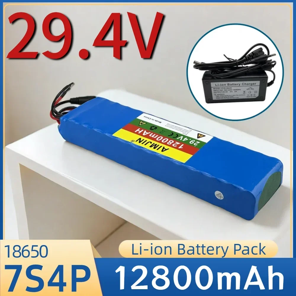 

29.4V 7S4P 18650 Rechargeable Lithium Ion Battery Pack 12800mAh Battery + 29.4V DC 2A Charger