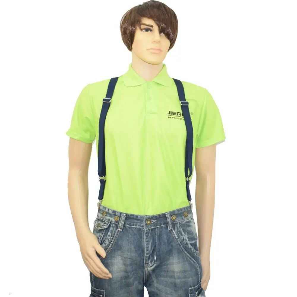 Suspensórios retro simples para homens estilo britânico 2.5cm suspensórios de couro terno acessórios clipe de metal suspender clipe masculino