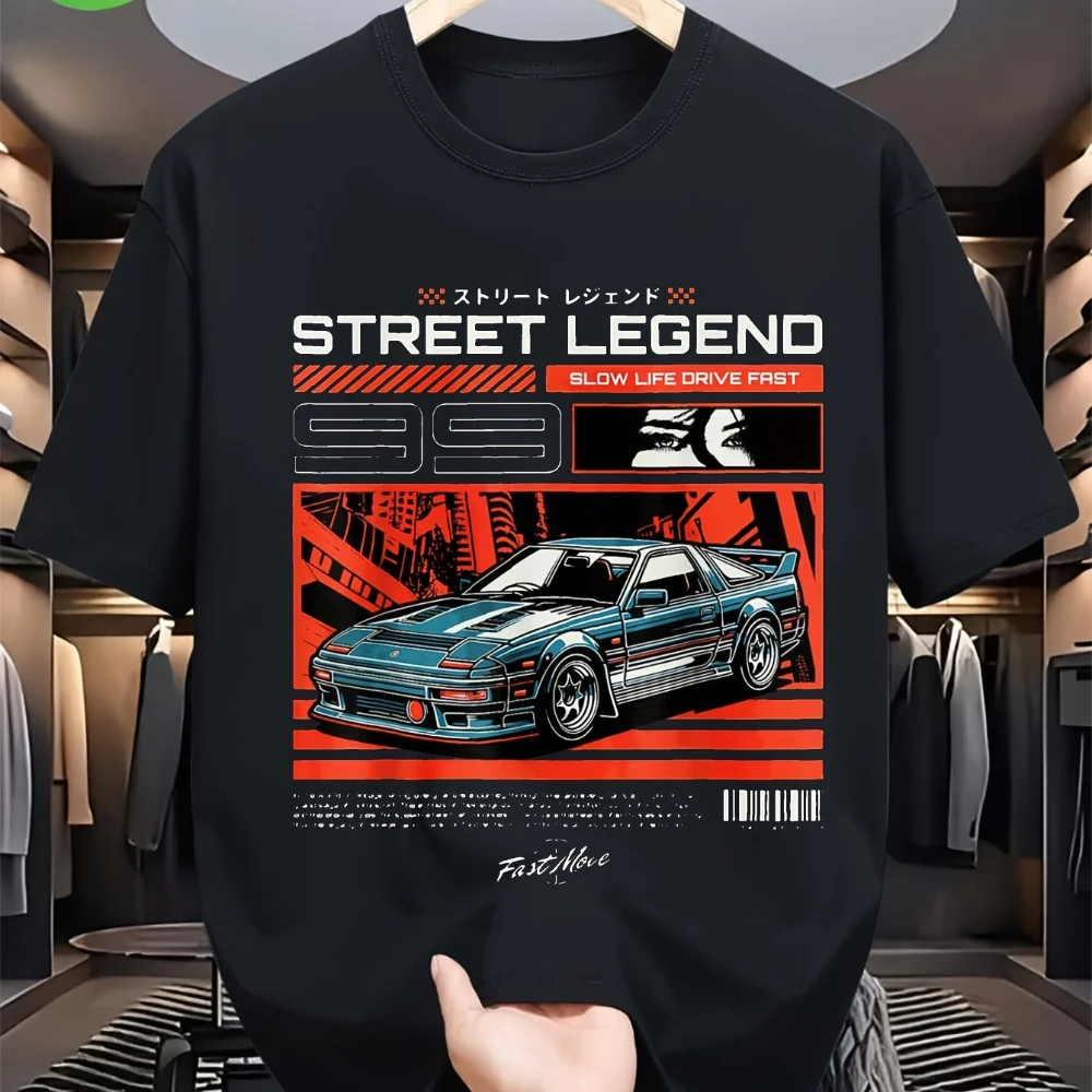Chic Retro Japanese JDM Tokyo Drifting Racing Tee Crafted From Soft Material Ideal for Daily Casual Use Travel