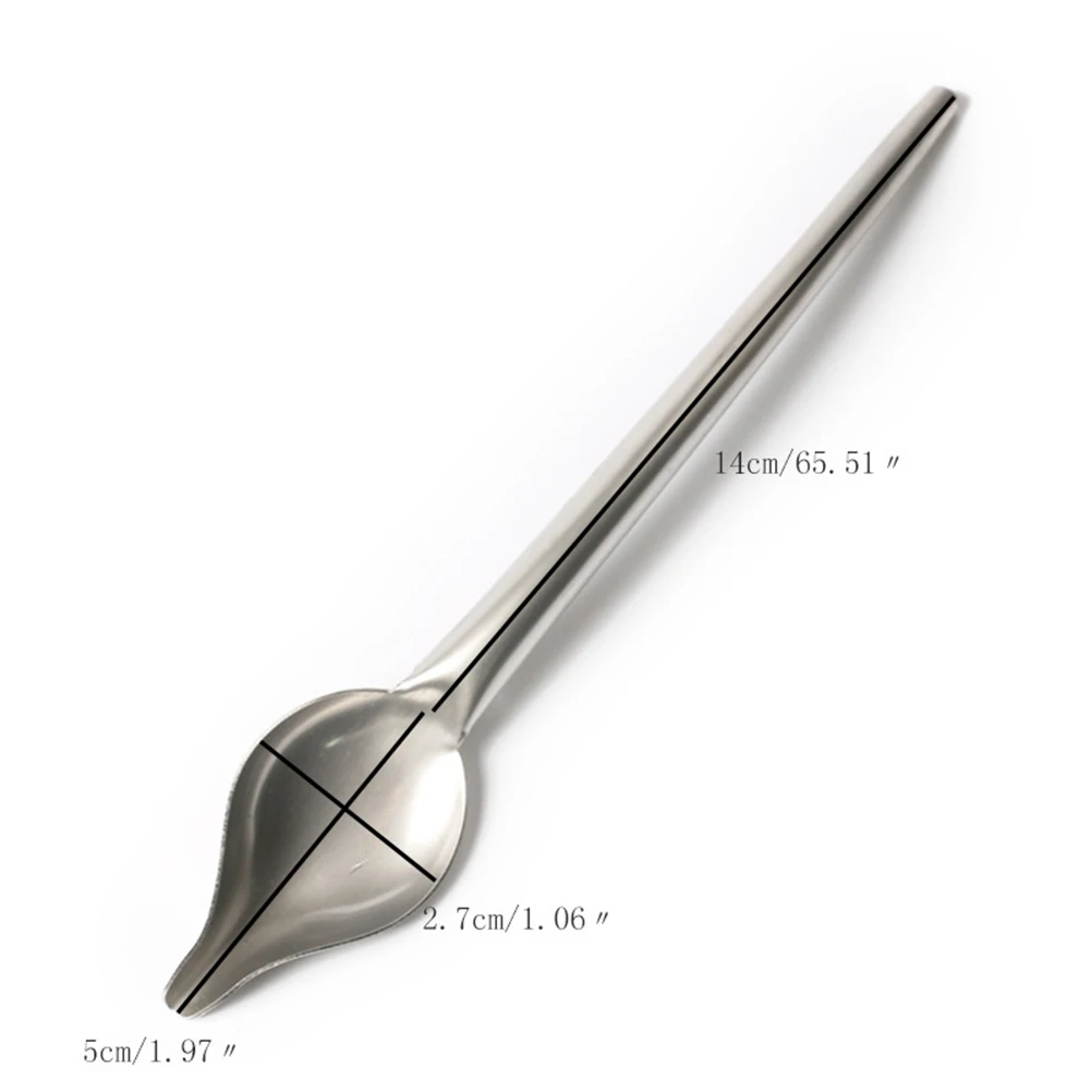 

2 pcs Stainless Steel Dessert Art Decor Spoon Set Multi-Function Baking Sauce Drawing Tool For Cake Decorating Salad Dressing