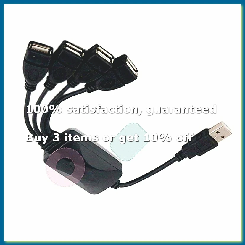●1 Male to 4 Female USB HUB Splitter Extend Cable USB 2.0 Extension Data Cable Power Adapter Socket Converter-ABFB