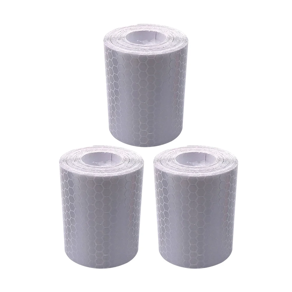 3pc White Adhesive Crystal Color Reflective Tape For Running Safety Night Riding Outdoor Gear Camping Hiking Tools Lorescent