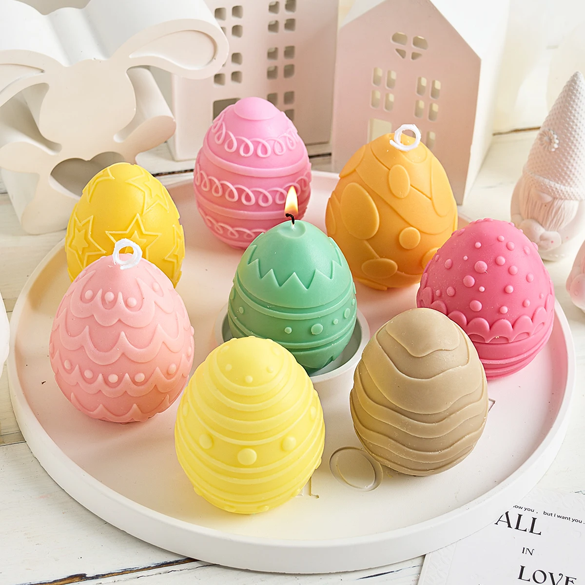 3D Carving Egg Silicone Candle Mold DIY Creative Egg Ball Aromatherapy Soap Plaster Resin Mould Easter Decor Gift Making Tools