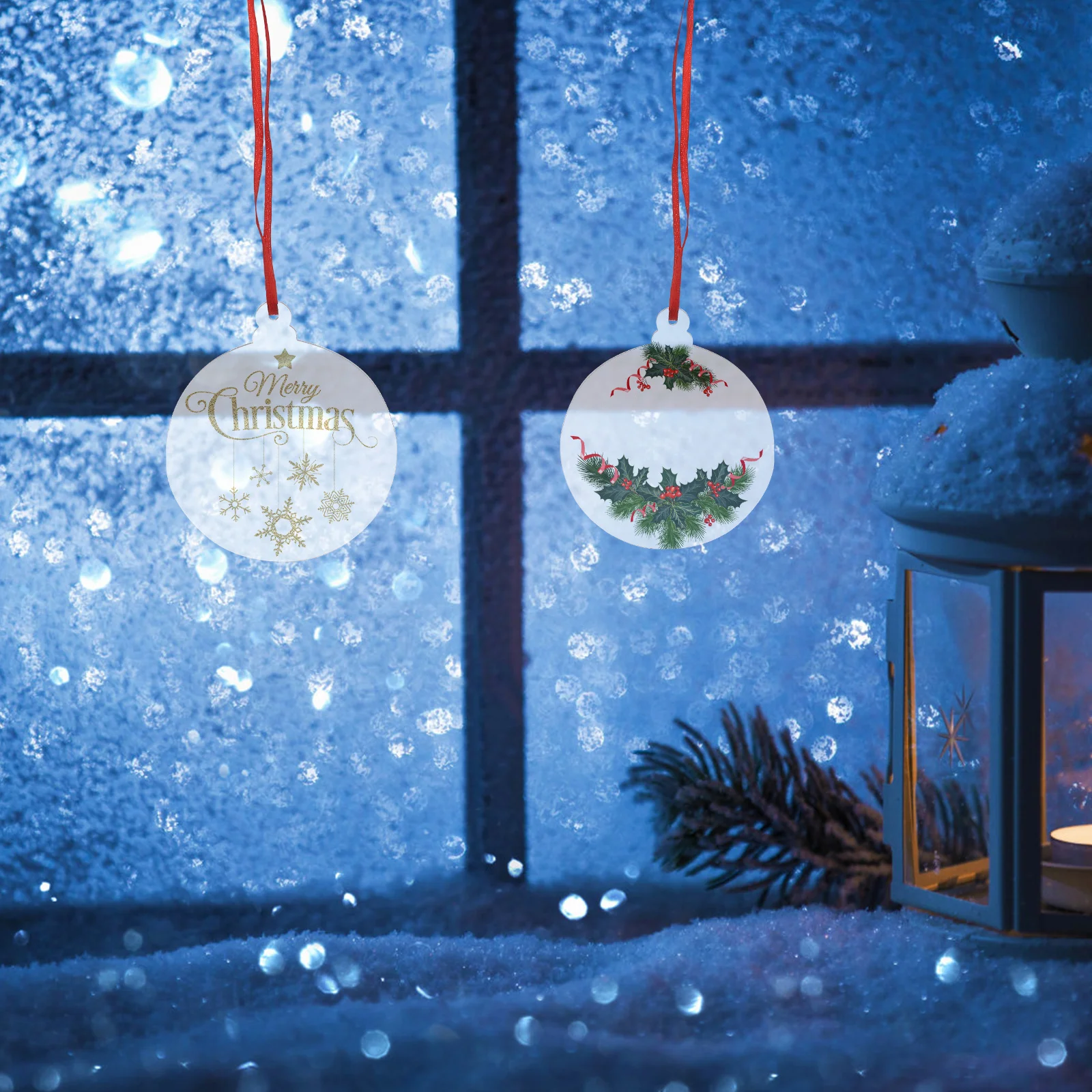 

10Pcs Blank Sublimation Pendants Clear Ornaments Christmas Tree Hanging Xmas Heat Transfer DIY Clear Ornaments