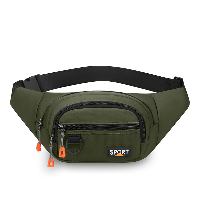 Sac de taille pour hommes – Sac à bandoulière noir réglable avec plusieurs poches zippées, sac de poitrine fonctionnel, style décontracté