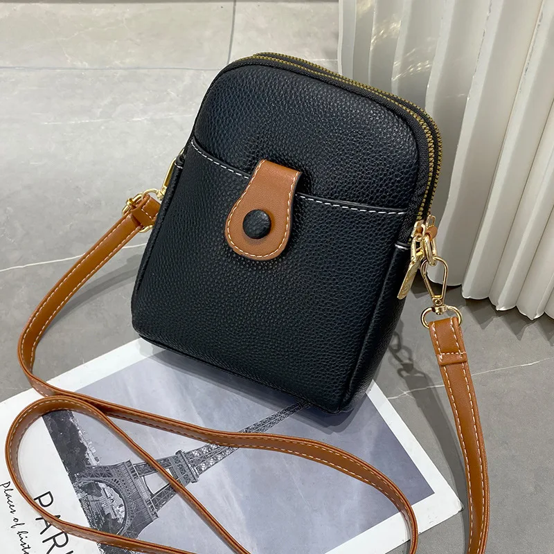 

Женская мини-сумка для телефона из высококачественной искусственной кожи через плечо, модная сумка-портфель, кошелек для покупок Bolsa