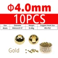 10PCS 4.0mm Gold