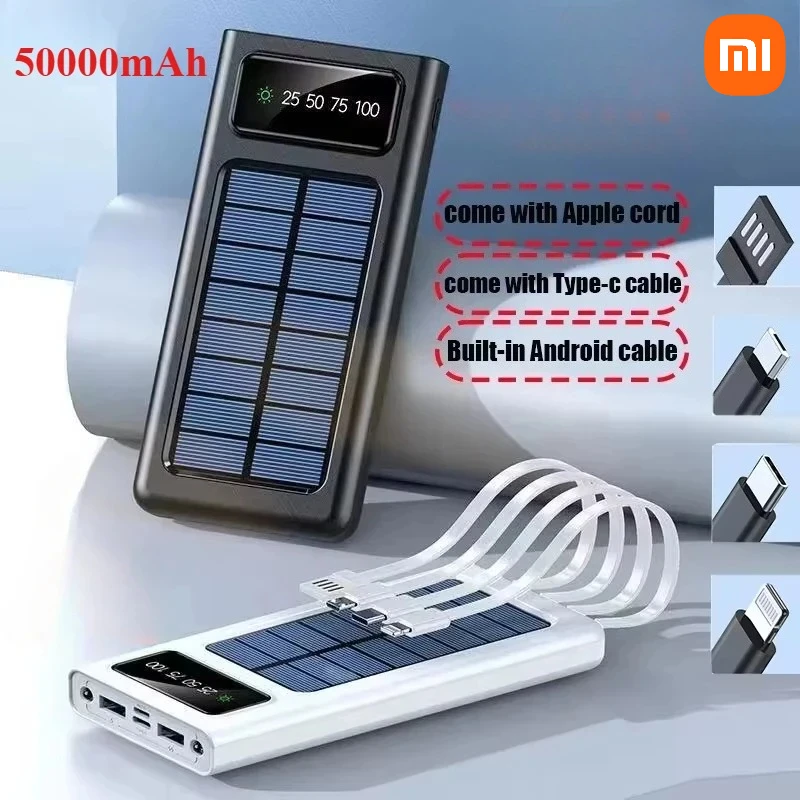 

Xiaomi 50000mAh Large Capacity Solar Power Bank External Battery, Portable Charger with LED Light Outdoor Power Supply