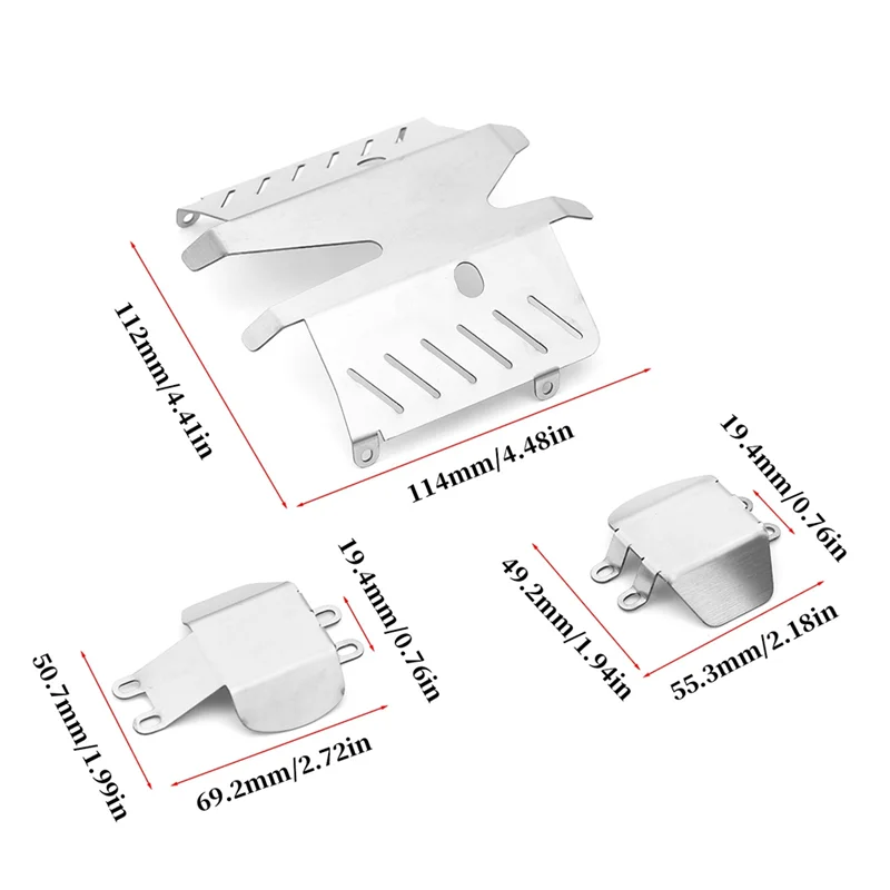 SANQ RC Kit Pelindung Logam Sasis Kartu Pelindung Baja Tahan Karat Peningkatan Mobil RC untuk Aksesori Peningkatan Mobil RC TAMIYA CC02
