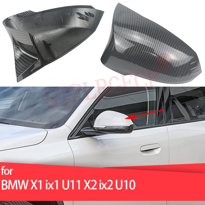 

2x M Style Carbon Fiber Pattern Mirror Cover Black Mirror Cover Caps Overlay LHD for BMW X1 Ix1 U11 X2 Ix2 U10 Mirror Shell