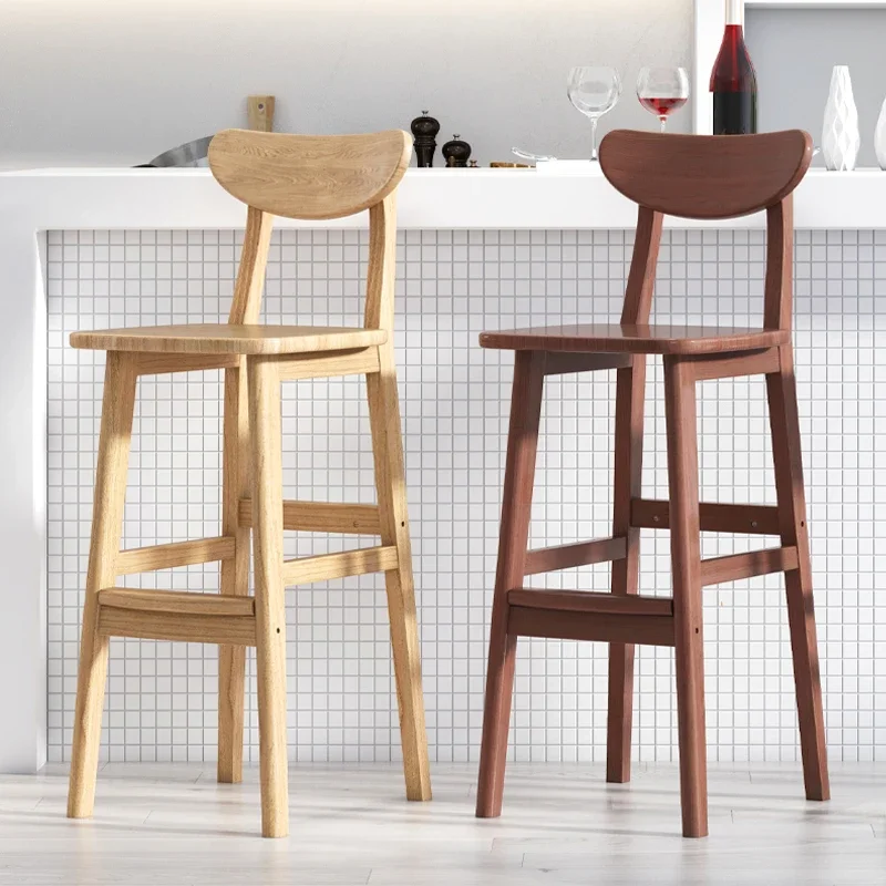 

Modern Wooden Bar Stool - Stylish High Stool with Light Luxury Design, Easy to Clean and Portable, Bar Furniture