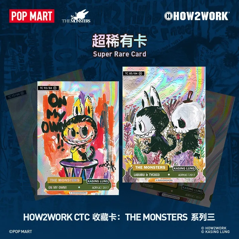 POP MART HOW2WORK CTC THE MONSTERS Series Vol.3 Trading Card Blind Box 60 Cards Ultra Rare UR Signed Artist Sketch Trendy Gift
