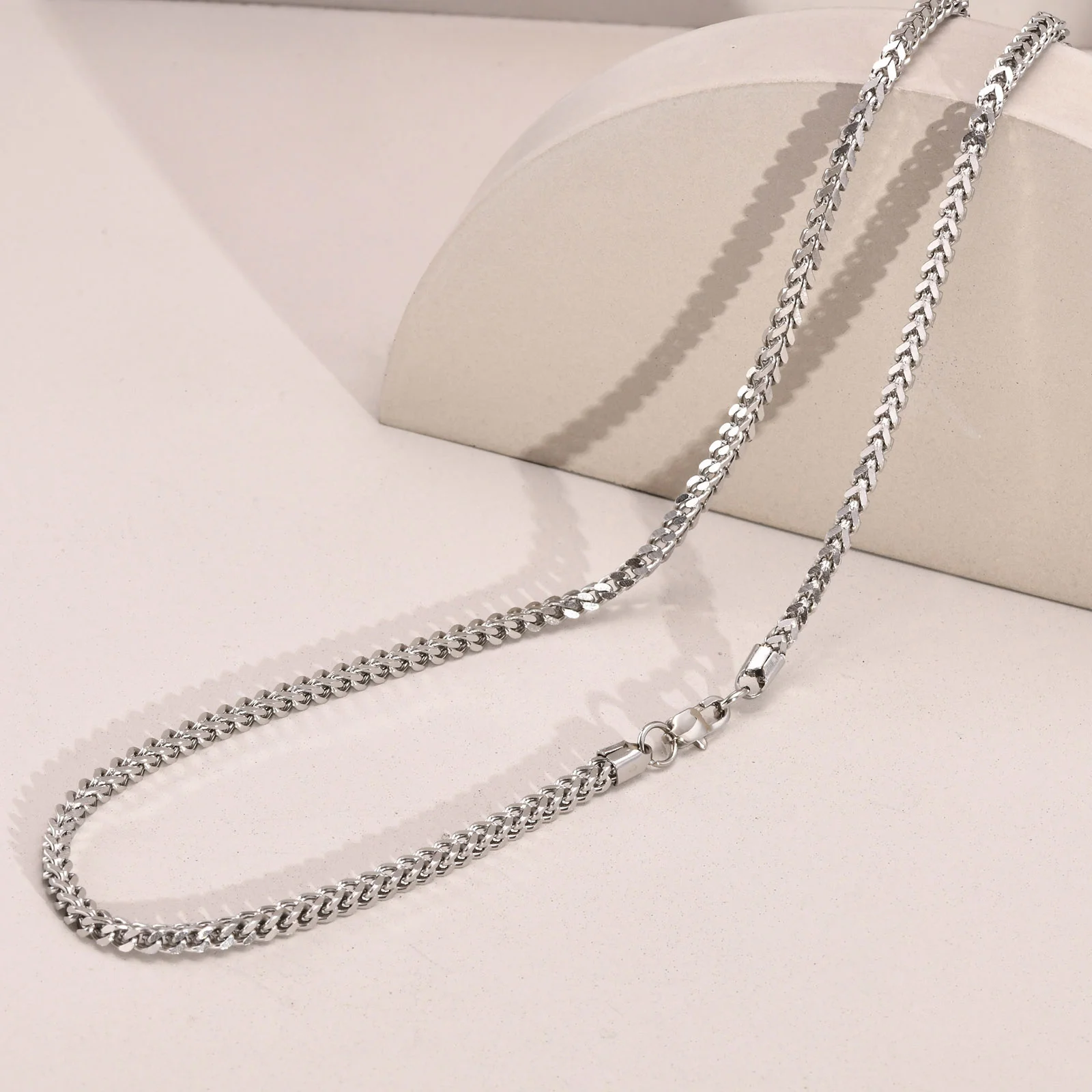 Franco Kette Halskette für Männer Jungen, 3mm dicke Edelstahl Halskette, männliche Kette Schmuck Geschenke – Detail 8