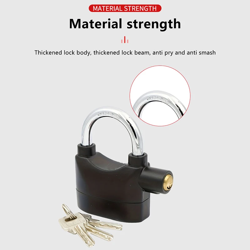 

Hot！Waterproof Motorcycle & Door Alarm Lock – Anti-Theft Siren Padlock with Loud Alarm (Black)