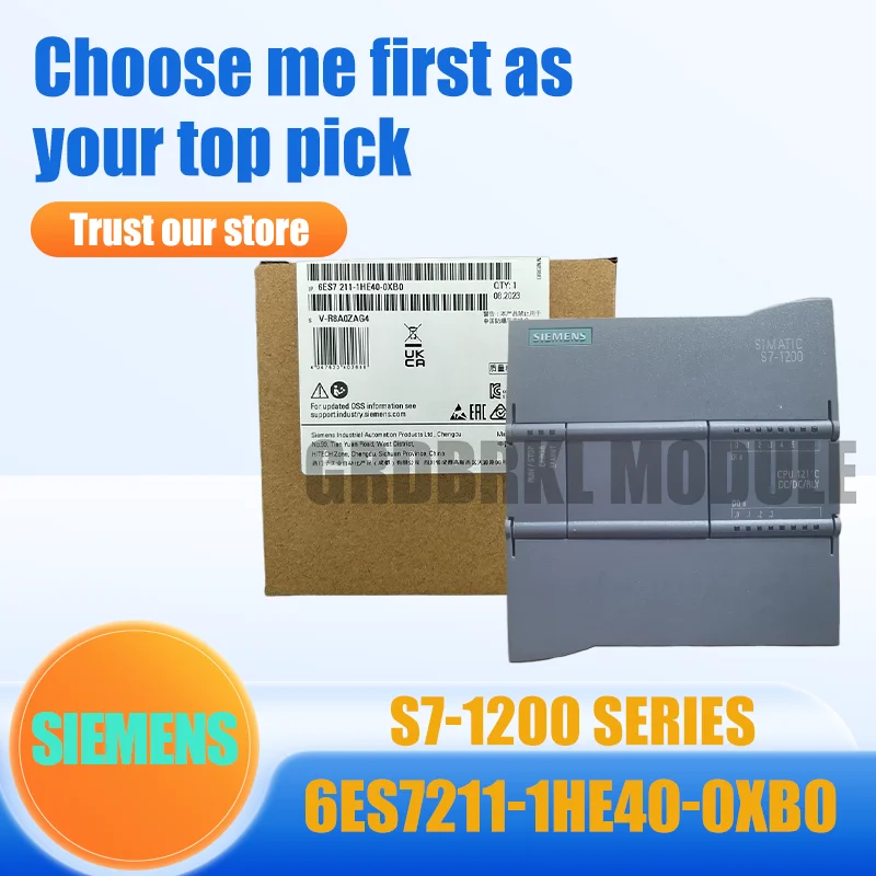100% Novo Original SIEMENS 6ES7211-1HE40-0XB0 6ES7 211-1HE40-0XB0 S7-1200 Compact CPU