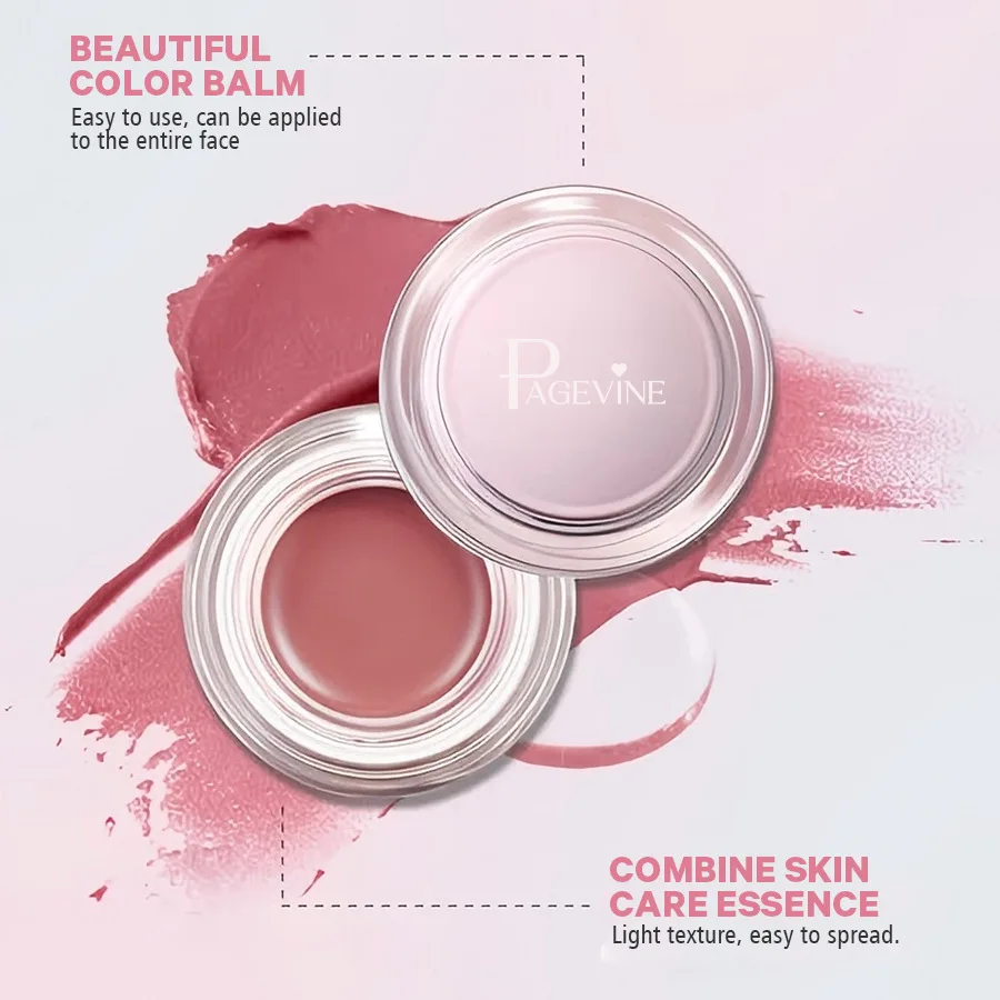 PAGE VINE 워터리 멀티 유즈 블러쉬 밤 아이 섀도우 립 컨투어링 4-in-1 매트 쉬머 모이스춰 라이징 방수 오래 지속되는 메이크업