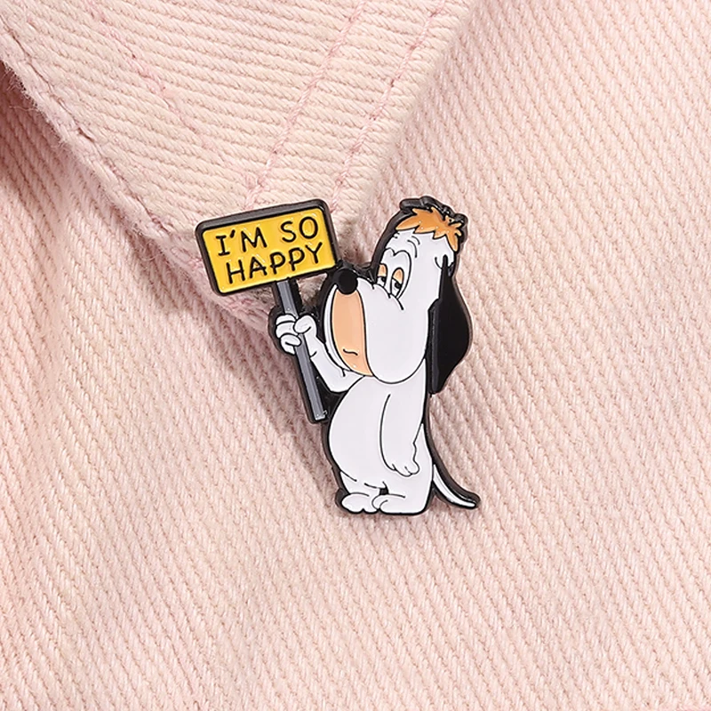 90er Jahre Cartoon Hund Emaille Pin Niedliche Anime Charakter Brosche Revers Abzeichen auf Rucksack Modeschmuck Accessoires Geschenk für Kinder Freunde