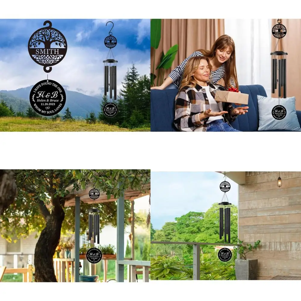 

unique 37" engraved wind chimes - perfect anniversary or wedding gift for couples in 2025