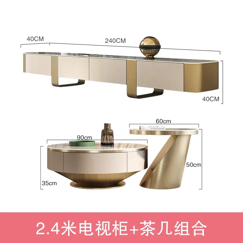 Floor Gold TV Consoles Cabinet Low White Storage Luxury TV Stand Living Room Drawers Mueble TV Moderno Salon Furniture MQ50DS